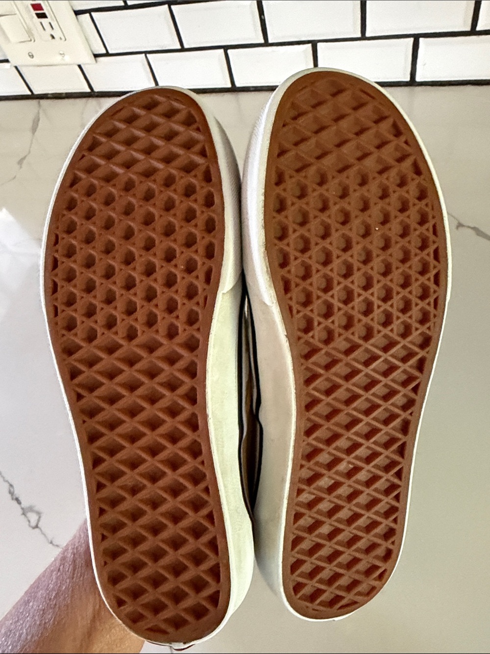 Vans Women's Classic Checkerboard Slip-On Sneakers in Gold/White M 4.5/W 6 - Picture 8 of 8